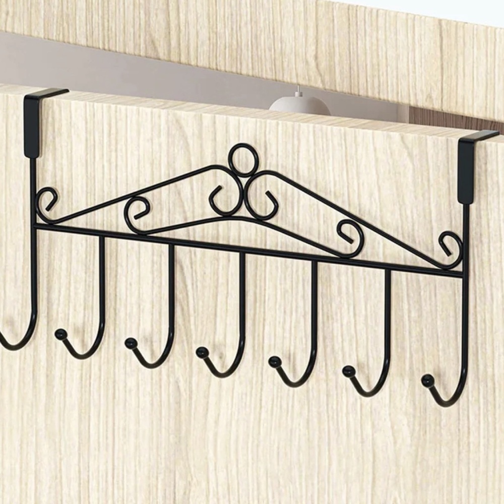 Metal Hanger Bracket 7 Hooks Door Behind Hook